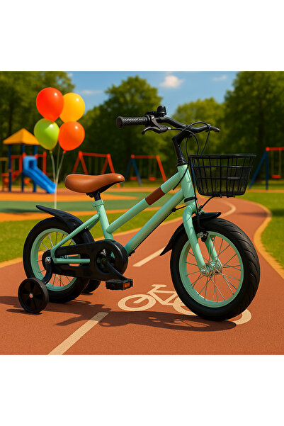 LUDIRO Bicicleta pentru Copii Ludiro 16 Inch, Diametru Roti 40 Cm, Ideala pentru Copii de 4-7 Ani, Turcoaz