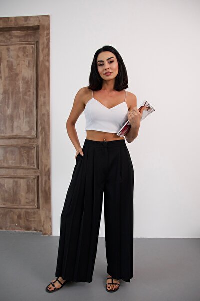 MORE MOSS ÜÇ PİLELİ CEPLİ PALAZZO PANTOLON