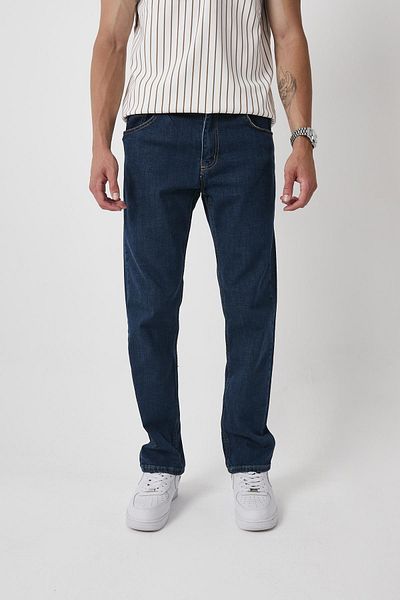 DAMGA JEANS Мъжки гъвкави широки дънки baggy тъмносини