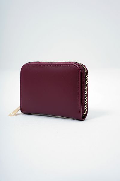 VAGGON Women's Burgundy Faux Leather Card Holder Size Zippered Mini Wallet Prmx14076