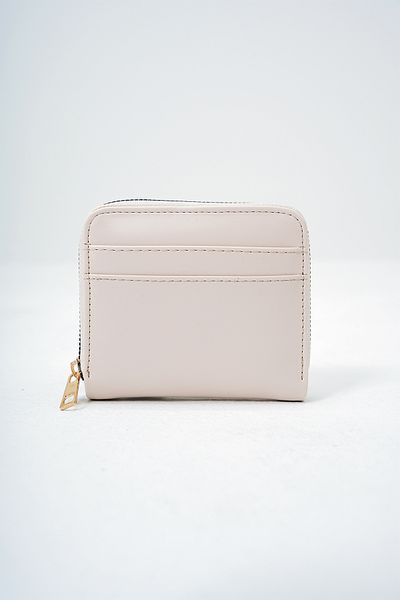 VAGGON Women's Ecru Faux Leather Zippered Card Compartment Stylish Soft Leather Wallet Prmx14083