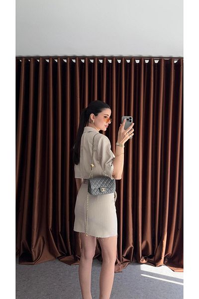 HAZELANNA Shoulder Padded Striped Suit