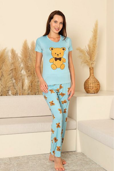 Farya Home Set pijamale cu mânecă scurtă cu model din lycra din bambus Dreamy Milan