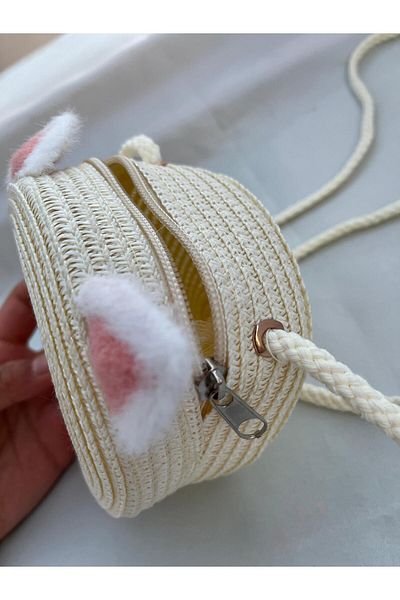 EMKSHOP Plush Eared Cat Bag with Strap (13 * 13 cm)