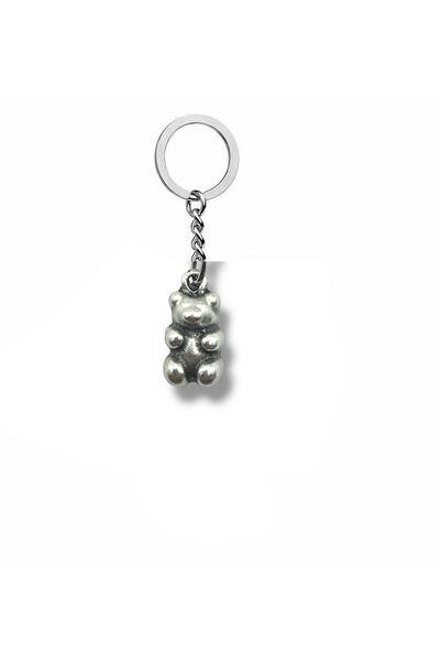 Herşey Nota Sweet Bear – Unisex Metal Keychain with Teddy Bear Jelly Figurine