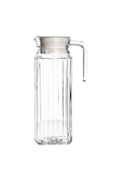 Luminarc Annealed Quadro Dishwasher Safe Glass Jug with Lid 1.1 Liter