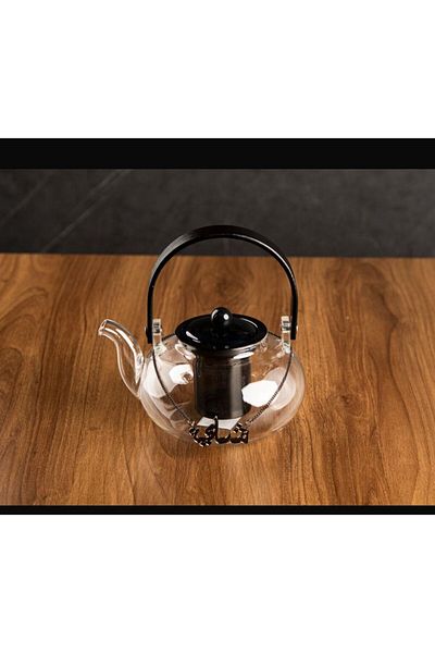 TOHFAT-AL MAIDAH Gourmet Brad Gori Teapot, Clear Glass, with Thick Heavy Thermal Infuser, 1000ml