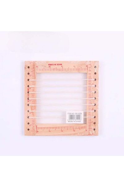 unbranded نول الحياكة الخشبي المربع مشدود بحبل مقاسات متعددة مقاس 15*15 سم