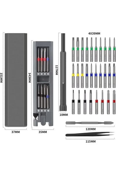 OEM Precision Screwdriver Set, 28 Bits, 31 Pieces, Electronic Repair