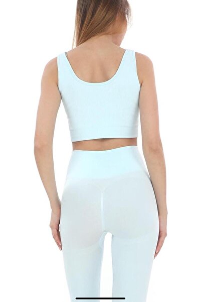 NOLYA MODA Yüksek Bel Dikişsiz Spor Tayt ve Büstiyer Takımı 2 Adet