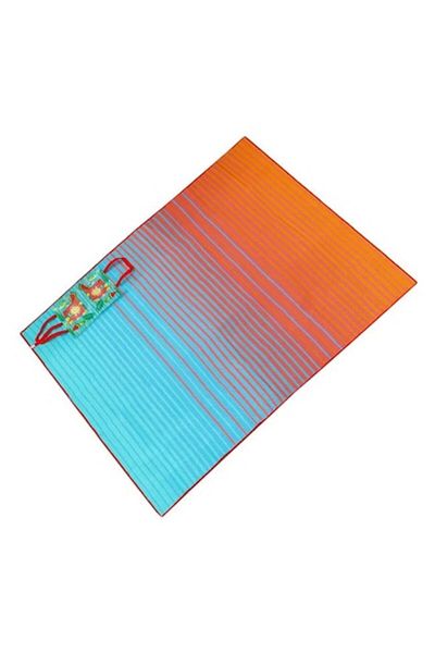 OEM Double Beach Mat 200x180 cm, Colorful Stripes, Foldable, Lightweight, for Picnic, Camping, or Summer