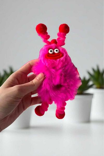 Öze Aksesuar Cute Monster Plush Buckle Girl Children's Colorful Plush Buckle Elastic Knob Buckle