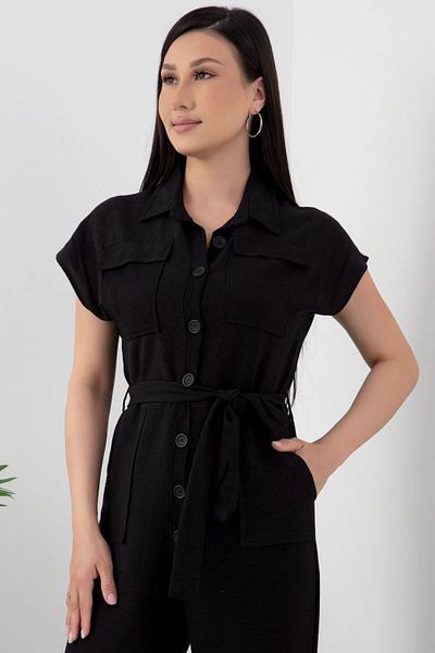 GDS BUTİK Buttoned Linen Jumpsuit