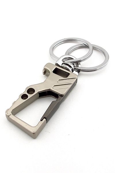 Solfera Outdoor Hook Hook with Lid Opener Silver Color Metal Keychain Kc353