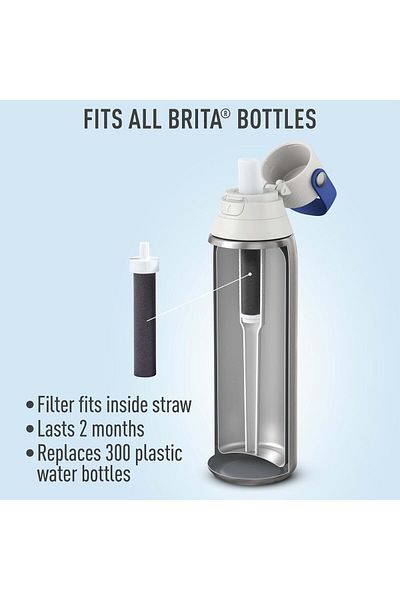 BRITA فلتر زجاجة مياه، فلاتر بديلة ممتازة لزجاجات المياه، خالية من مادة BPA، عدد 3