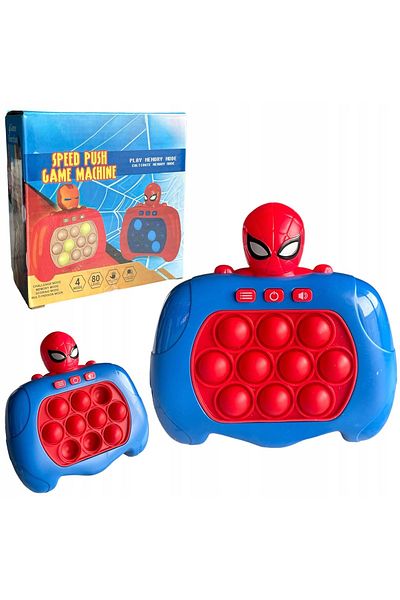 OEM Joc interactiv Pop-It Consola, antistres, cu sunete si lumini, ZUBI, forma Spider Man