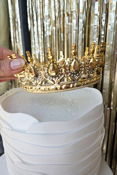 PEKSHOP Gold Pie Crown Gold Full Round Thick Mica Pie Crown