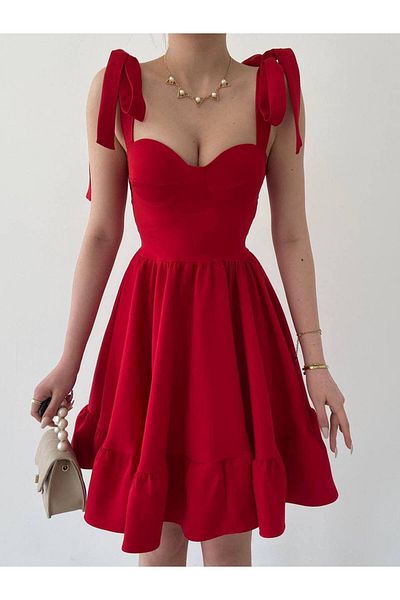Zoe Zoe Women's Strapless Neckline Mini Length Shoulder Bag Summer Dress