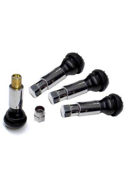 JollyMag Set 4 Valve Metalice Cromate cu capac hexagonal