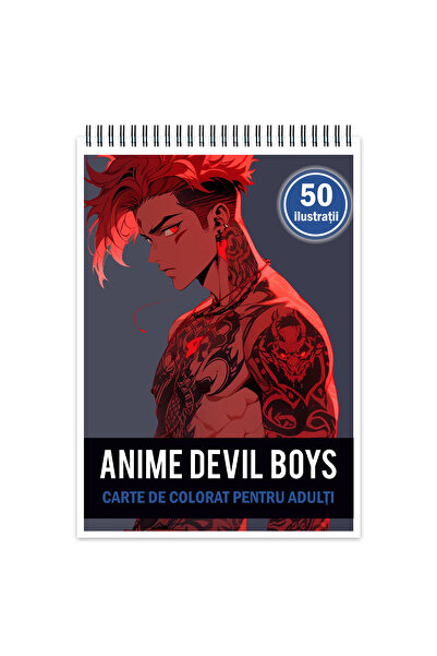 Legendary Gifts Carte de colorat pentru adulti, 50 de ilustratii, Anime Devil...