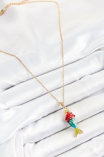 BESKAR 316L Steel Chain Mixed Color Fish Model Gold Women's Necklace