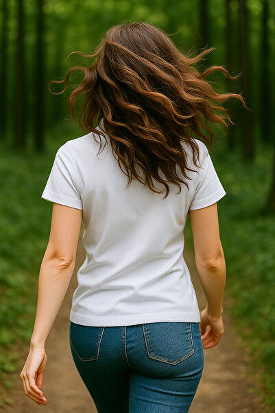 Boi Дамска тениска с къс ръкав, райета и минималистичен щампован принт от ликра, тънка, пенирана памучна материя