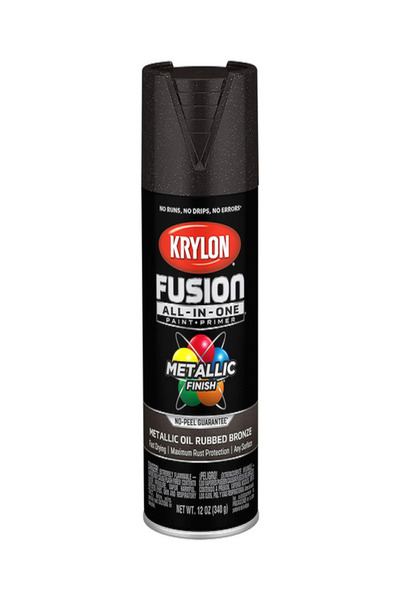 Krylon طلاء بخاخ وطبقة أساس فيوجن الكل في واحد، برونزي مطلي بالزيت المعدني، 12 أونصة