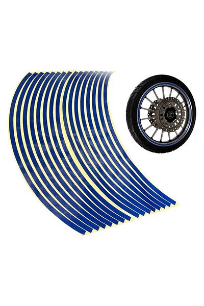 JollyMag Set 16 ornamente Reflectorizante pentru jante auto, moto, culoare Albastra
