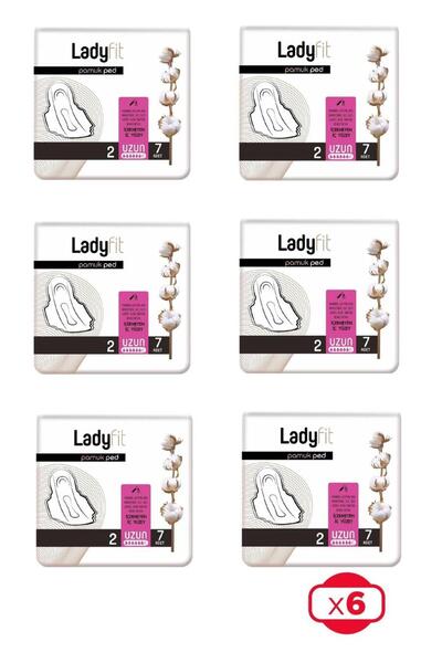 Lady Fit فوط قطنية طويلة 7 × 6 عبوات (42 قطعة)