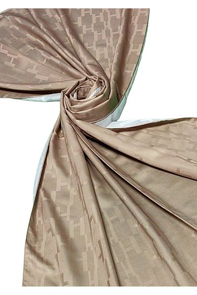 mim eşarp Leila Double Sided Jacquard Patterned Silky H Pattern Shawl – 75X190 cm