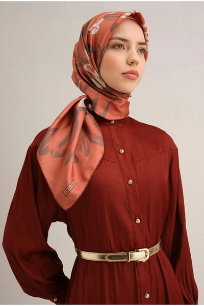 Armine Μεταξωτό φουλάρι Tivil 9322-55 Πλακάκι με μικτό σχέδιο