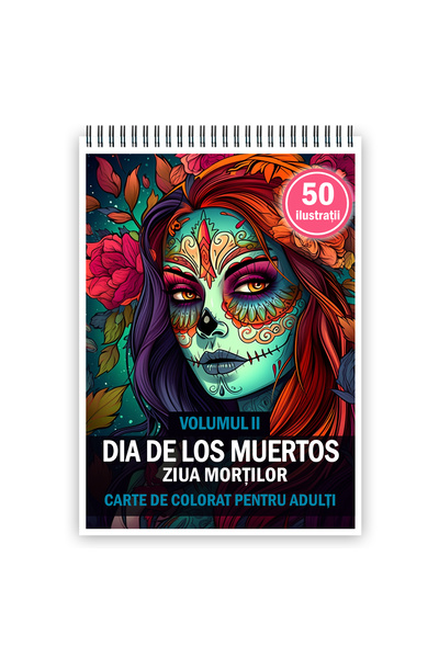 Legendary Gifts Carte de colorat pentru adulți, 50 de ilustrații, Dia de Los ...