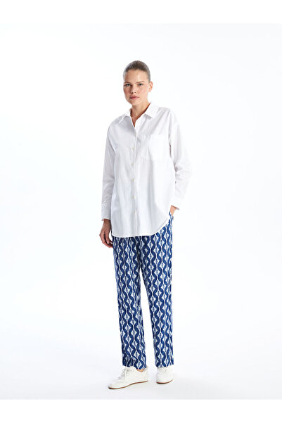 LC Waikiki Lcwaikiki Maternity Blue Elastic Waist Comfortable Patterned Mater...