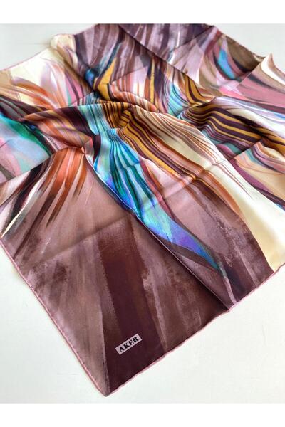 Aker Tivil İpek Eşarp 8507713 - 991 - 47903 Pembe Karışık Desen