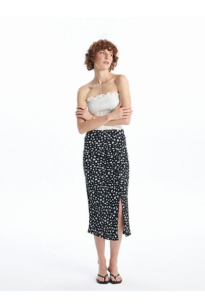 LC Waikiki Lcw Tight Fit Floral Women's Skirt Fast Fashion
