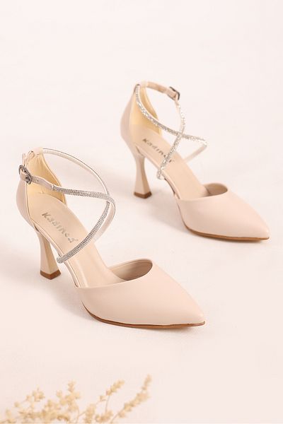 SHOESSHOPS حذاء نسائي بكعب عالٍ وحزام للكاحل