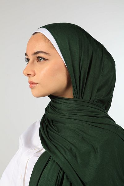 AL JAMIL PREMIUM JERSEY HIJAB-OLIVE GREEN