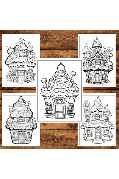 Legendary Gifts Carte de colorat cu 50 de ilustratii, Case Dulci