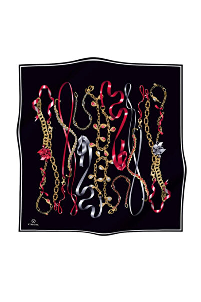 Vissona Μεταξωτό μαντήλι Tivil 17558 - 1 - 0001 - 0017 Μαύρο Μικτό σχέδιο