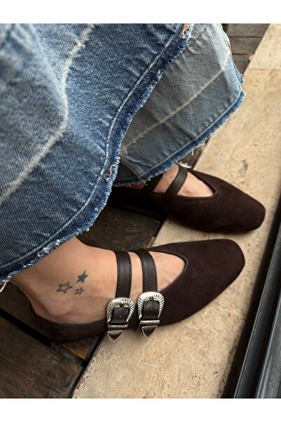 LOSS CLOUDY حذاء باليه من جلد الغزال باللون البني من TOKALI