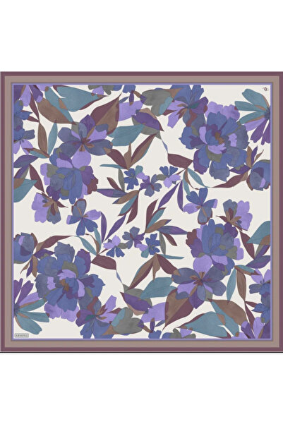 Armine Tivil İpek Eşarp 9312-81 Mor Karışık Desen