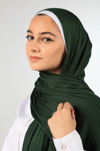 AL JAMIL PREMIUM JERSEY HIJAB-OLIVE GREEN