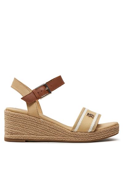 Tommy Hilfiger Espadrilles Webbing Wedge Sandal FW0FW08044 Beige