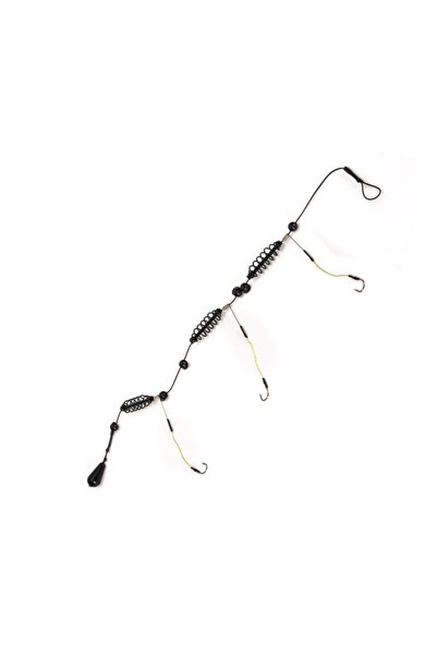 FishEdge Montaj de pescuit, FishEdge, 3 năluci + 3 cârlige, plumb 40 grame