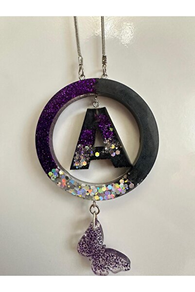 şirinco حرف A أرجواني لامع فضي لامع معدني أنثراسايت لون إيبوكسي زخرفة السيارة...