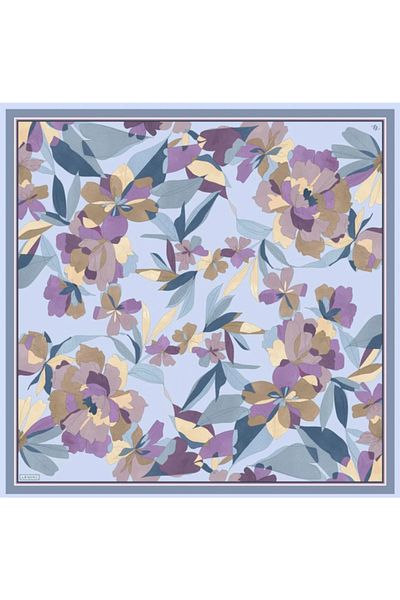 Armine Tivil Silk Scarf 9312-35 Blue Mixed Pattern