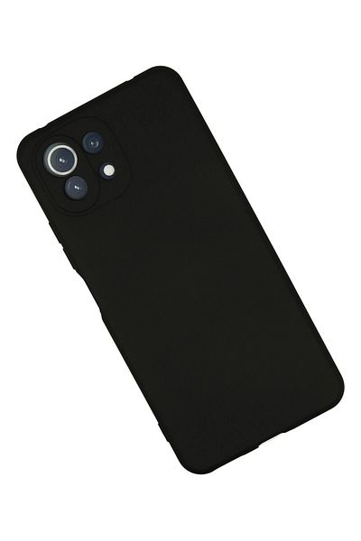 CepteToptan حافظة هاتف Xiaomi MI 11 Lite من السيليكون المخملي الداخلي - أسود - MKİ2089-1356