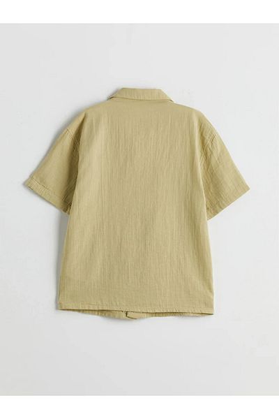 LC Waikiki Lcw Kids Khaki Basic Short Sleeve Boy's Shirt