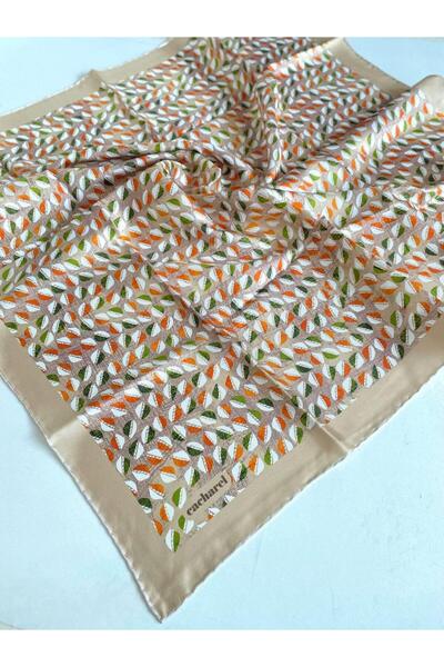 Cacharel Tivil Silk Scarf 8676313 - 962 - 47856 Cream Mixed Pattern