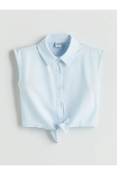 LC Waikiki LCW Kids Mavi Regular Fit Kız Çocuk Gömlek